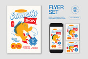 Yellow Quirky Comedy Show Flyer Set, a Flyer Template by graphicook (Thumbnail 1 of 3)