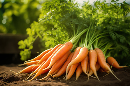 Fresh carrot on the ground, a Food & Drink Photo by AlyaAnd