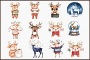 Reindeer Merry Christmas Clipart Bun, an Illustration by Sublimation Artist (Thumbnail 3 of 6)