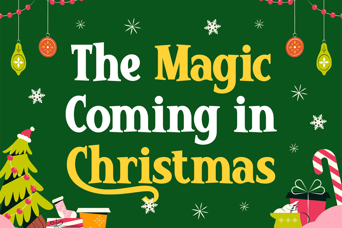 Winter Glyph - Christmas Font, a Serif Font by Pekotype (Photo 3 of 14)