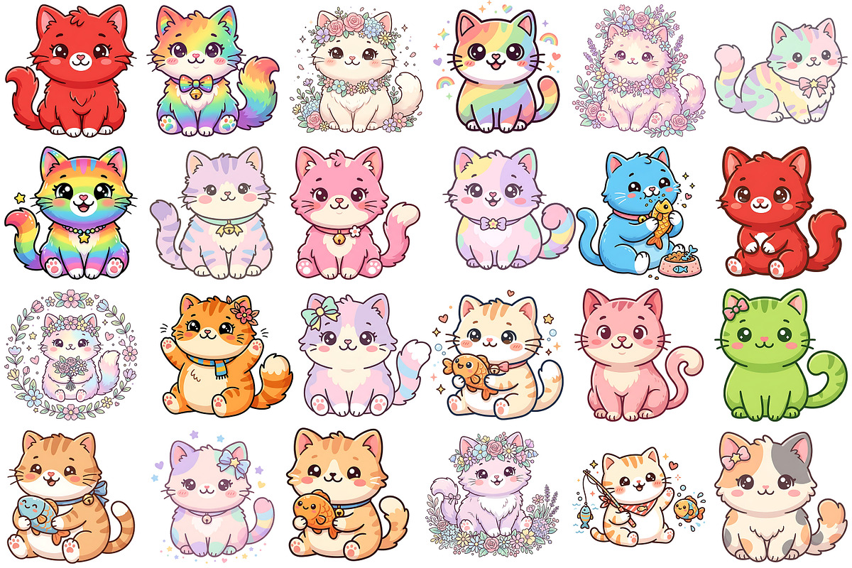Cute Cat Clipart, an Animal Illustration by Forhadx5 (Photo 4 of 8)