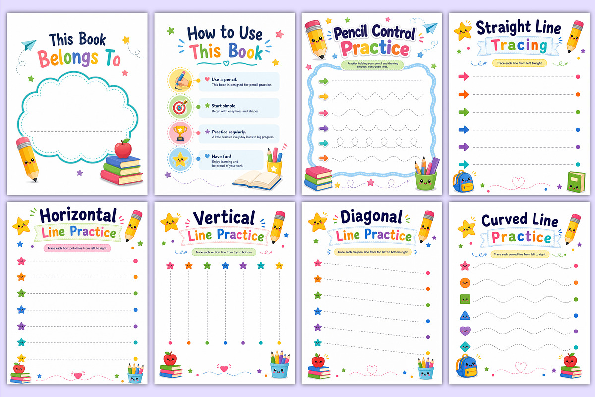 Early Writing Practice Book | school, a Stationery Template by Mustafiz (Photo 2 of 5)