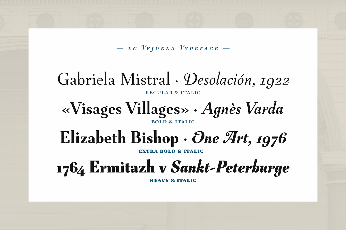 LC Tejuela, a Serif Font by CTCH (Photo 6 of 13)