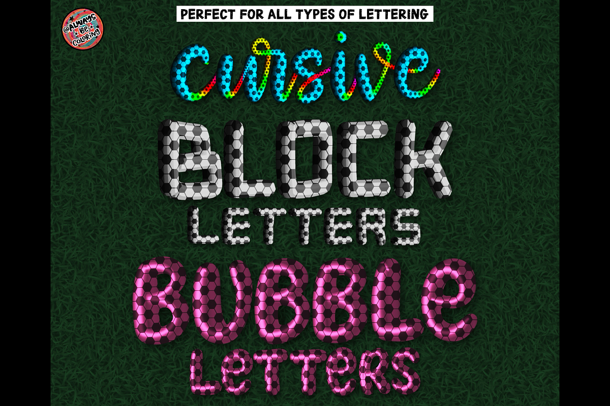 Procreate 3D Soccer Lettering Set, a Brush Add-On by AlwaysBeColoring (Photo 6 of 14)