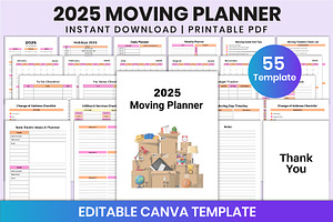 2025 Moving Planner For Canva, a Stationery Template by Shumaya