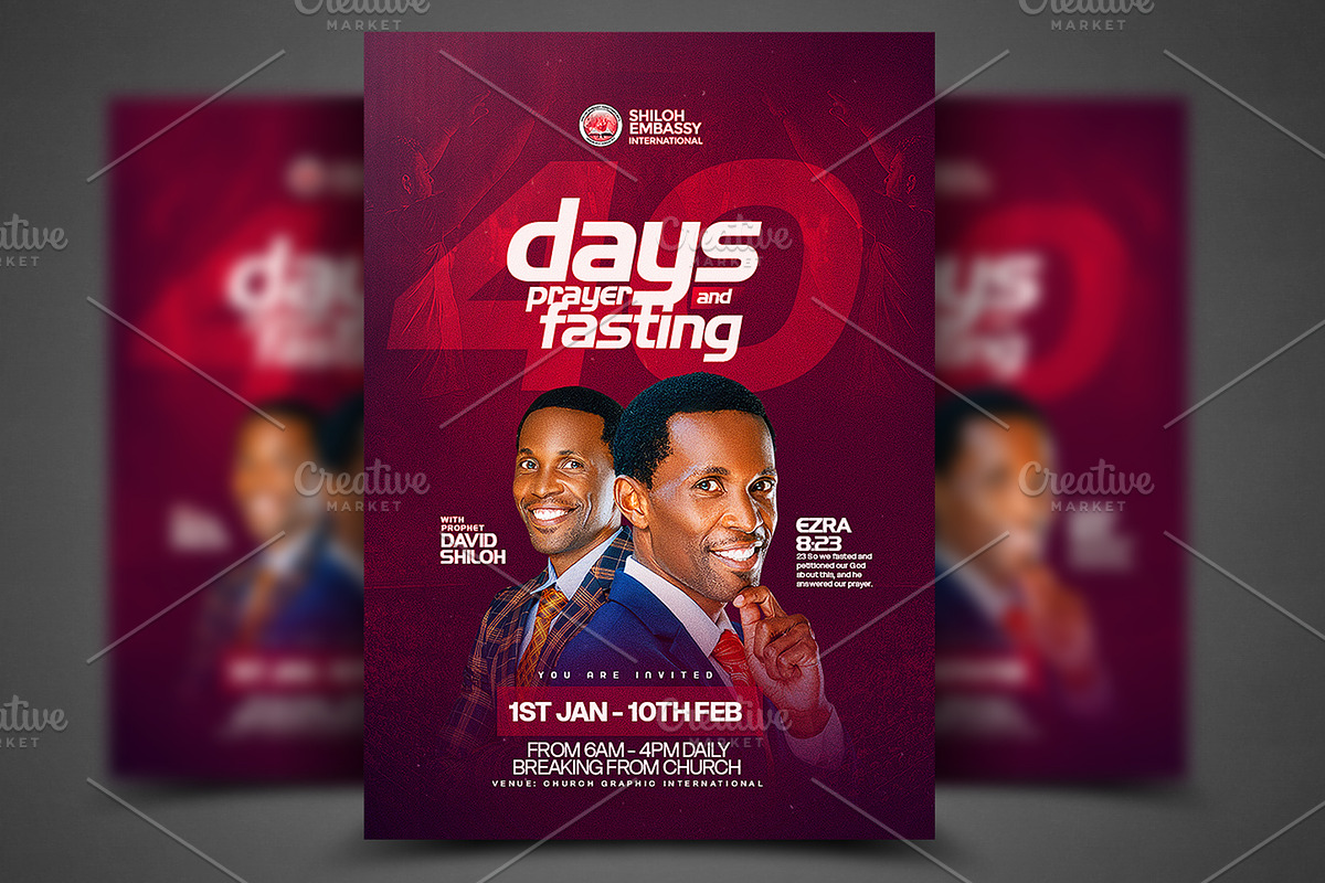 Prayer and fasting church poster templ