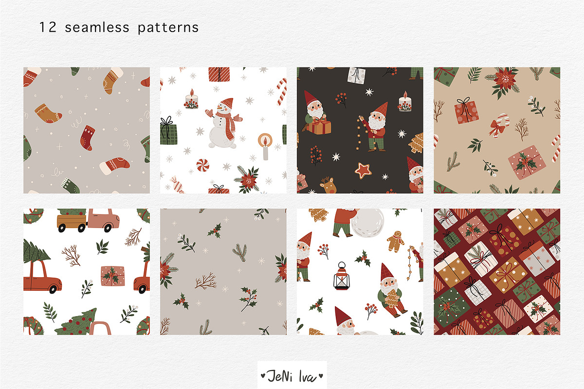 Christmas Gnomes & Holiday Clipart, a Decorative Illustration by Jenny Quince (Photo 8 of 11)