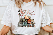 Whimsical Senior Couple Park Clipart, a Seasonal Illustration by Canvas Craft (Thumbnail 6 of 10)