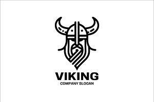 Viking Warrior Logo in Modern Line, a Branding & Logo Template by Vectorium Studio