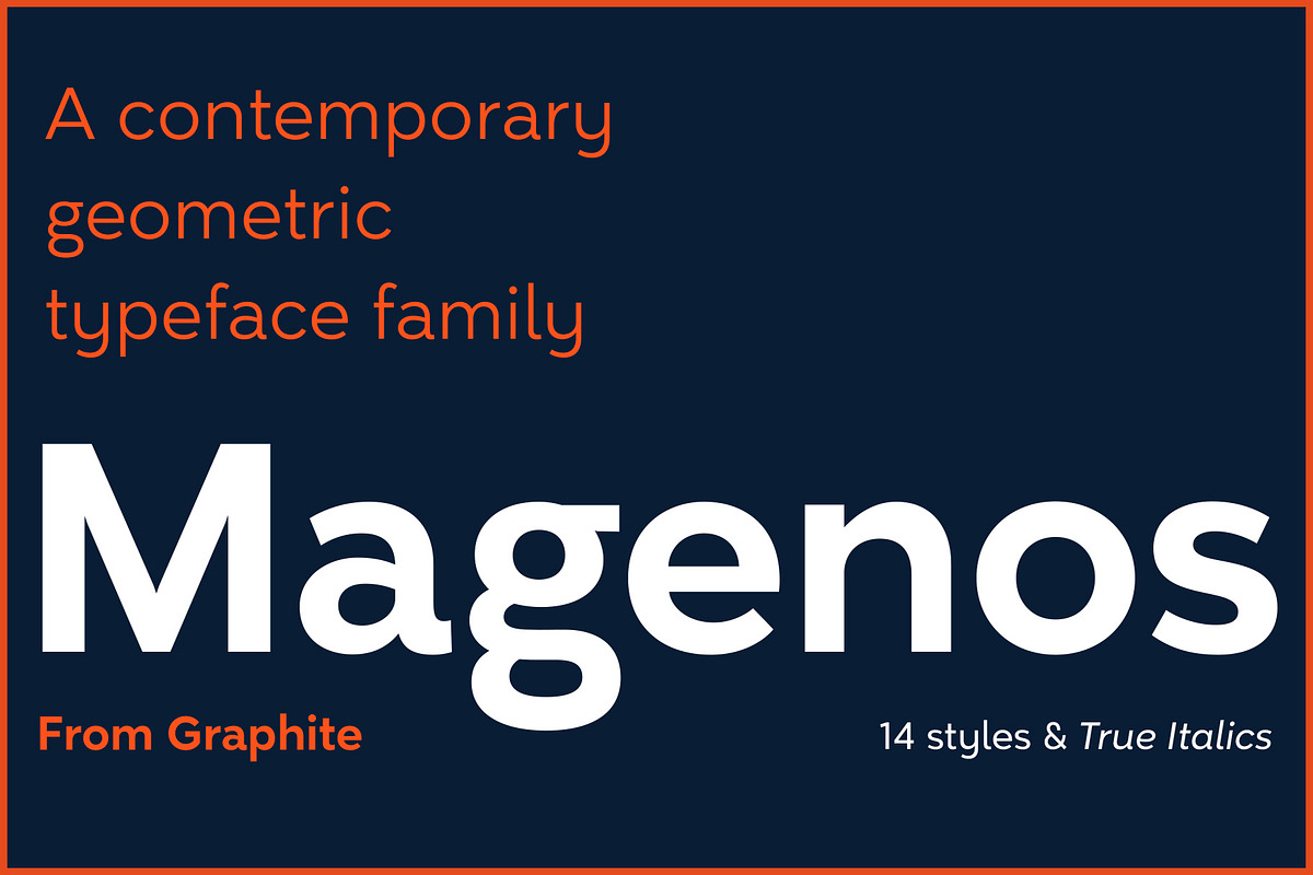 Magenos font family – SALE 50% off, a Sans Serif Font by Graphite_Studios (Photo 1 of 9)