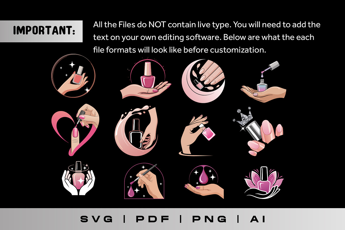 12 Feminine Nail Polish Salon Logo, a Branding & Logo Template by Guavanaboy (Photo 2 of 4)