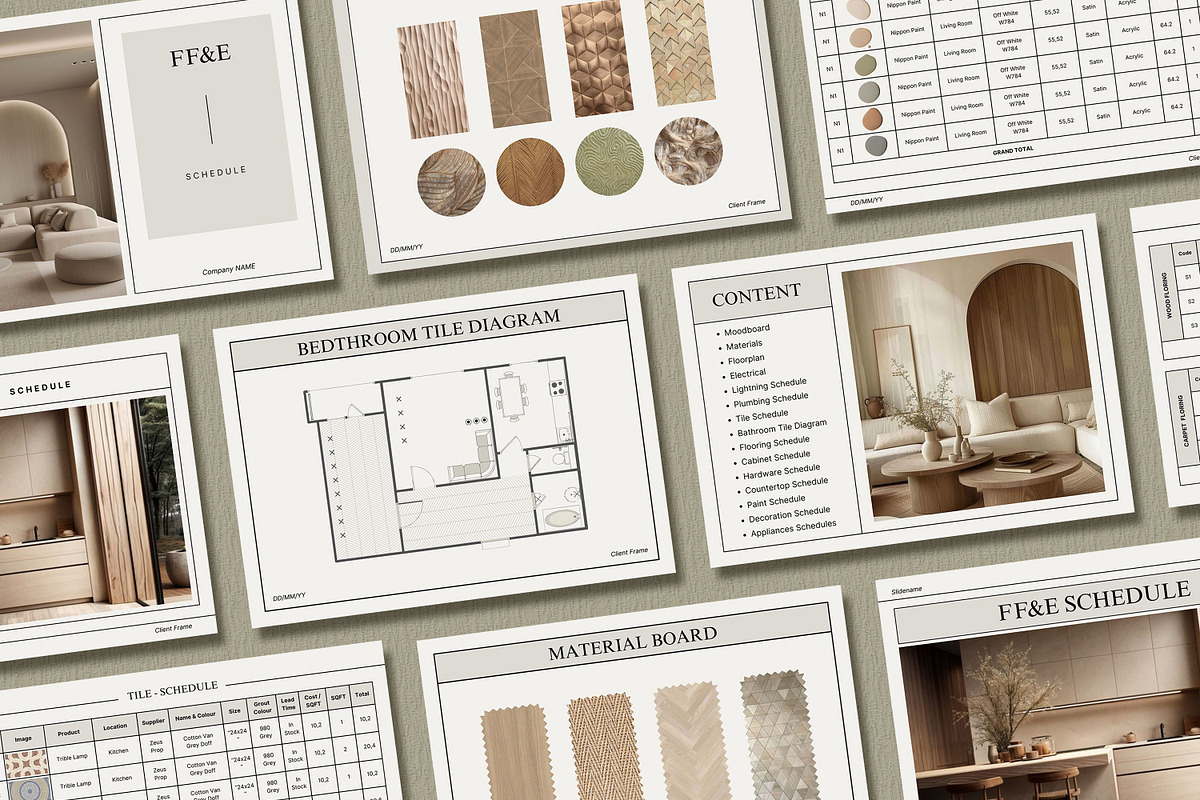Interior Design FF&E Schedule, a Presentation Template by SKY CREATION