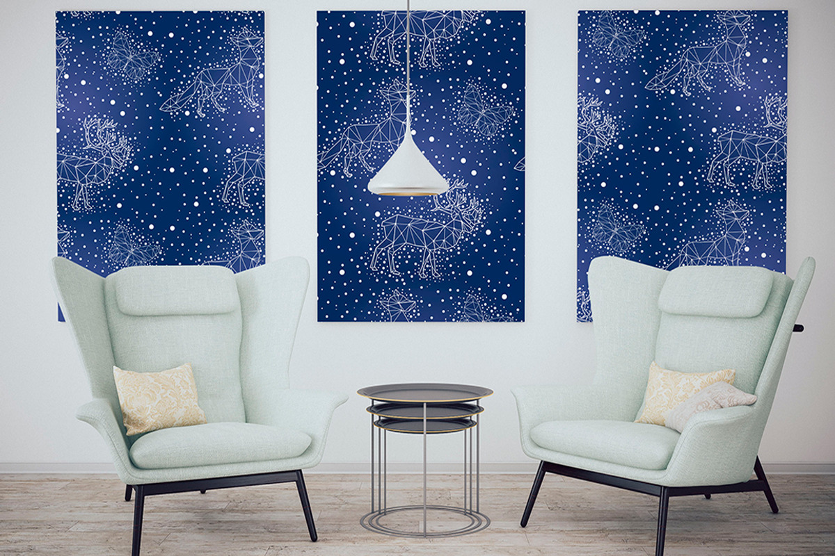 Geometric animals. Night sky., a Background Graphic by lycka (Photo 1 of 7)
