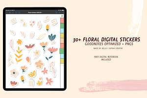 Floral Digital Stickers Goodnotes 5