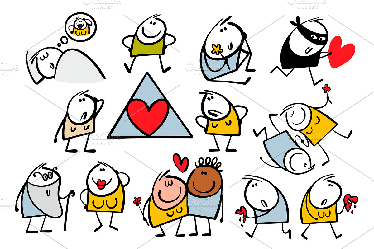 Cartoon love set 1., an Illustration by eka panova (Photo 3 of 6)