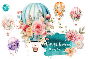 Watercolor Hot Air Balloons