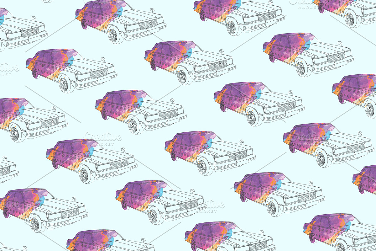 Car pattern, a Pattern Graphic by 2D/3D