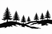 Pine Forest Silhouette Bundle, an Object Graphic by balal (Thumbnail 5 of 16)