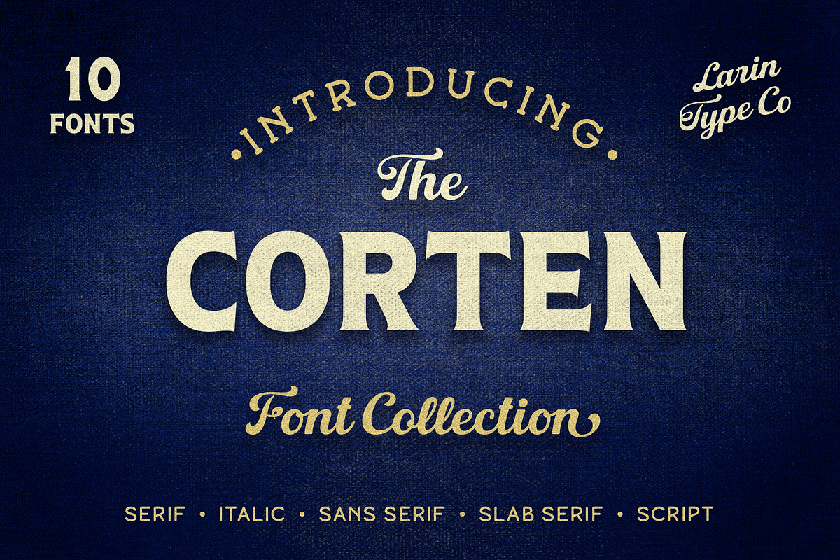 Corten, a Serif Font by Larin Type Co. (Photo 1 of 14)