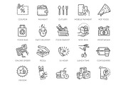 Food Delivery icons set, a Food Illustration by Tettygreen (Thumbnail 2 of 3)