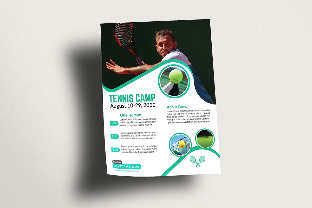 Tennis Camp Flyer Template, a Flyer Template by Creativpixl (Photo 3 of 4)