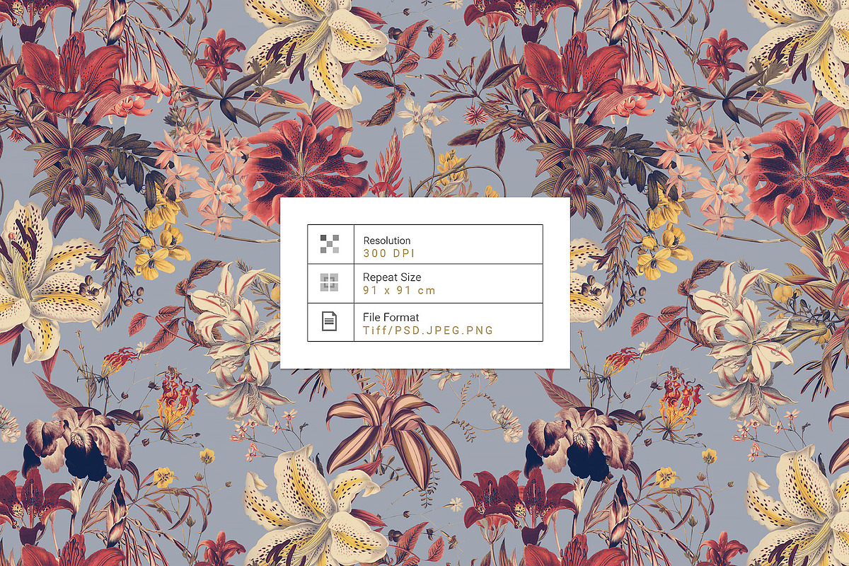 Orpheus Vintage Archive Lily Prints, a Pattern Graphic by TSTUDIO (Photo 2 of 10)