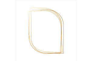 Abstract golden watercolor frame, an Illustration by okskukuruza