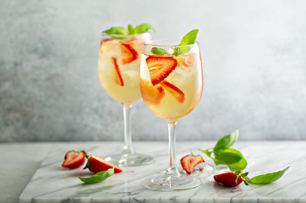Summer white sangria with strawberries, a Food & Drink Photo by farwasser