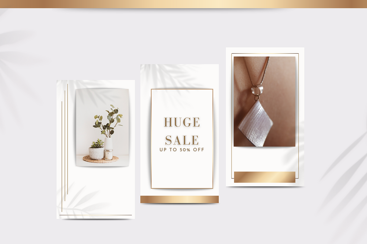 White and Gold Instagram Templates, a Social Media Template by Innova Studio (Photo 6 of 9)