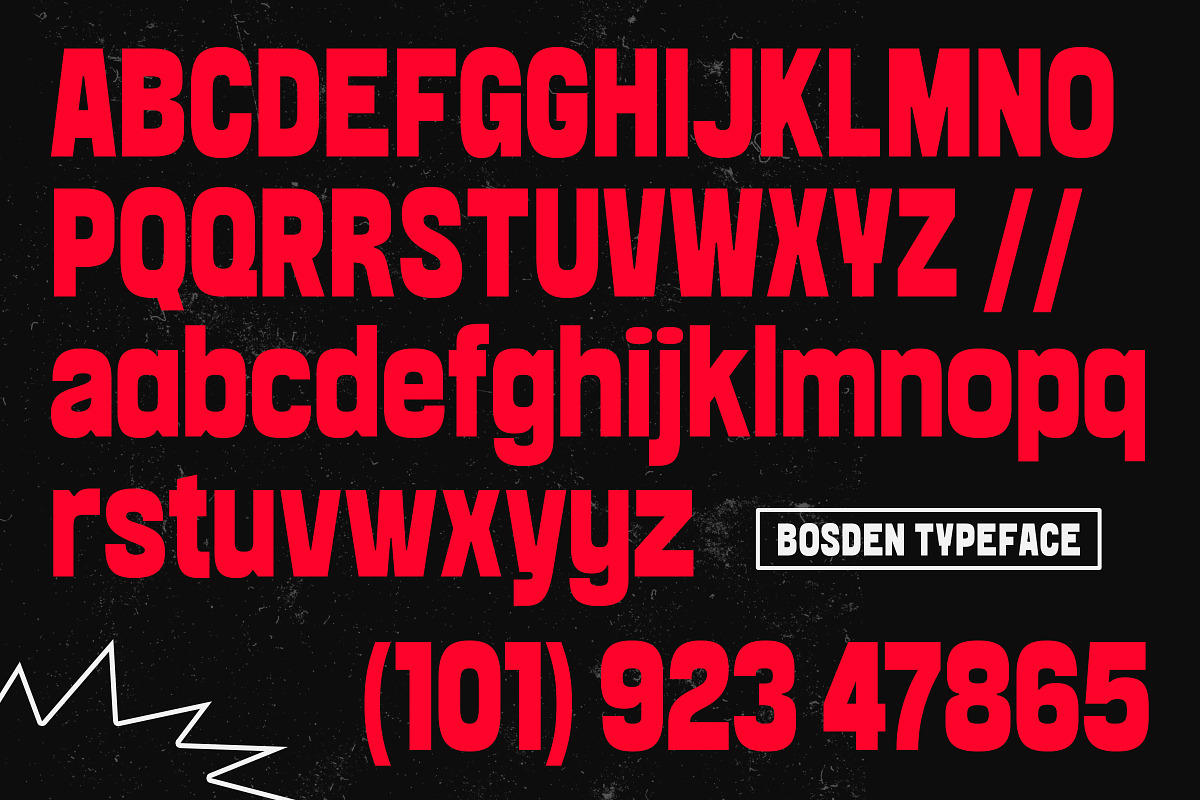 Bosden – Bold Display Sans Font, a Sans Serif Font by Sekyra Lab (Photo 3 of 11)