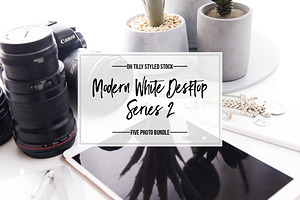 Modern White Desktop Photo Bundle S2