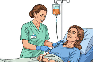 Nurse Caring for Female Patient, a Photo by angellodeco