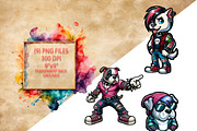 Emo Dogs Clipart Stickers Set, an Animal Illustration by DoubleTwists (Thumbnail 1 of 5)