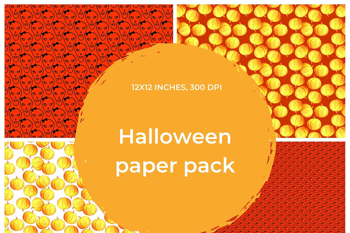 Halloween digital paper pack, a Seasonal Illustration by pictures for you (Photo 3 of 13)