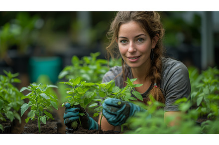Work with seedlings in the garden, a Nature Photo by ZinetroN