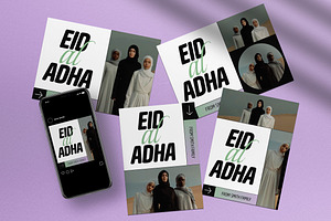 White Eid Al-Adha Greeting Card