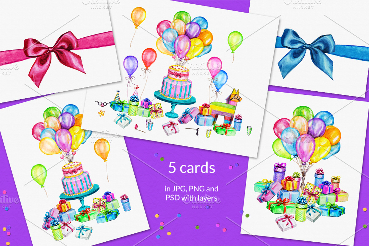 Happy Birthday! illustration set, a Decorative Illustration by Lina's store (Photo 3 of 6)
