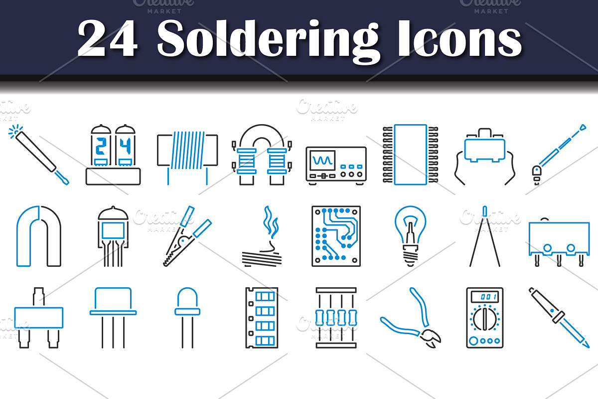 Soldering Icon Set, an Icon by Pavel Vectors