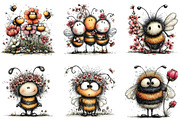 Spring Bee Flowers Clipart, an Illustration by CraftArtStudio (Thumbnail 4 of 6)