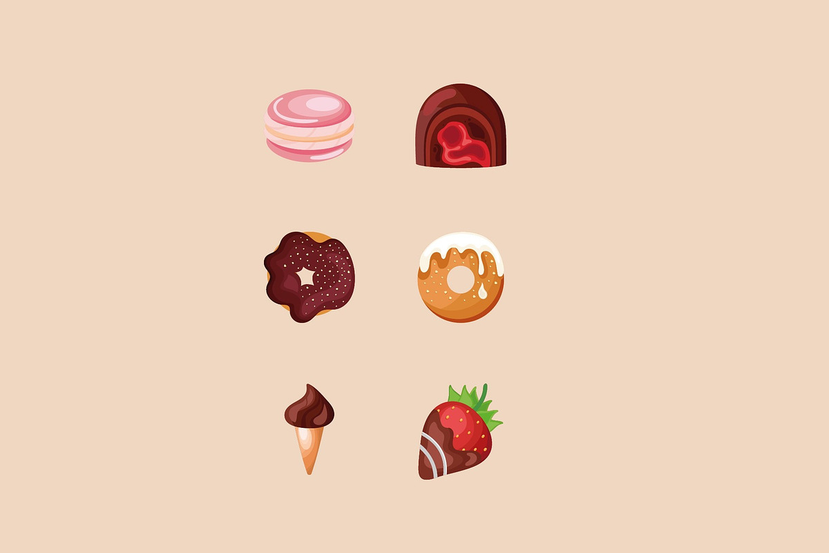 Sweet Dessert Illustration Set, a Food Illustration by studiogstock (Photo 3 of 3)