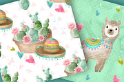 Cute Llamas digital paper pack, a Pattern Graphic by designloverstudio (Thumbnail 6 of 7)