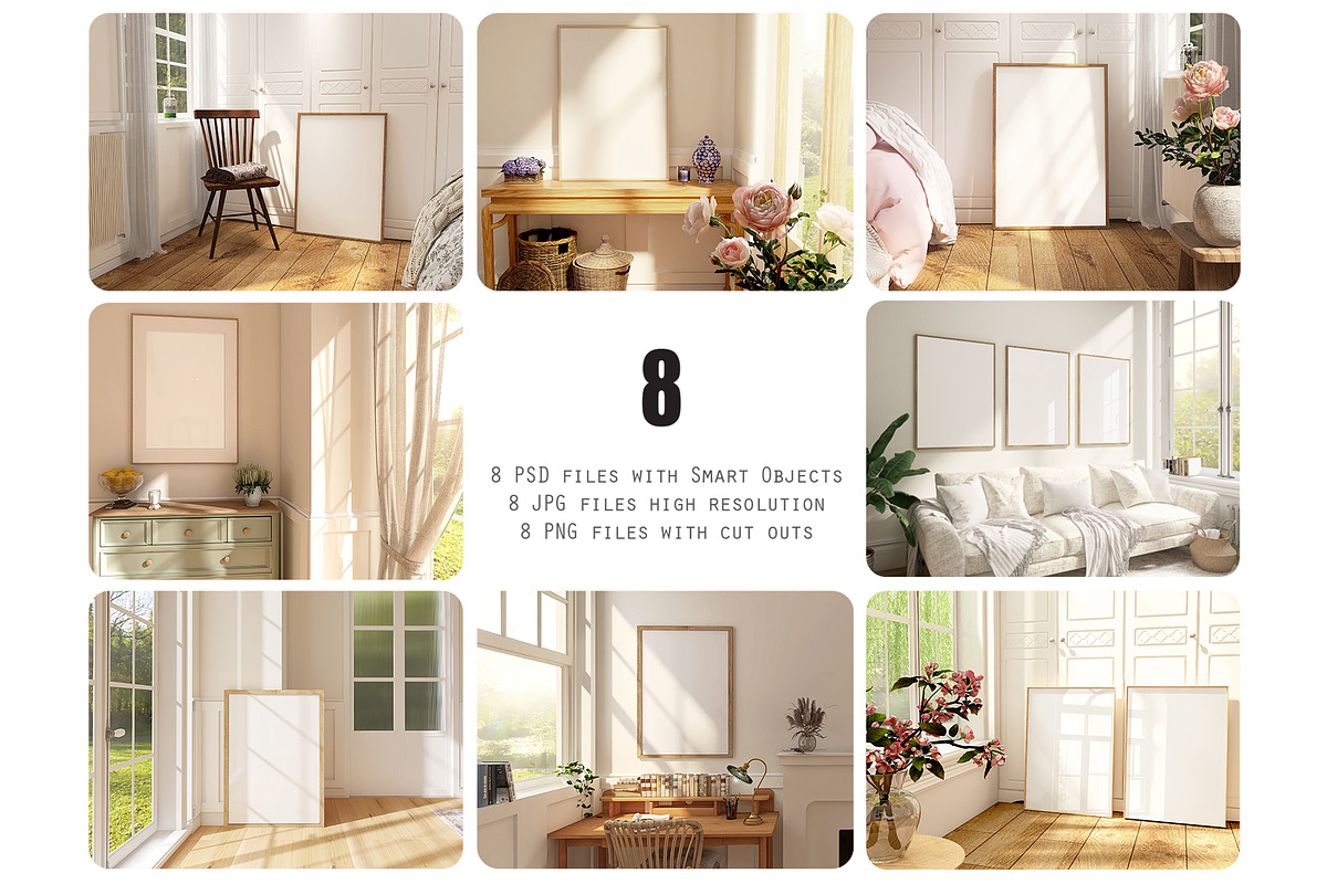 frame mockup bundle farmhouse, a Product Mockup by PinkJellyfish (Photo 2 of 10)