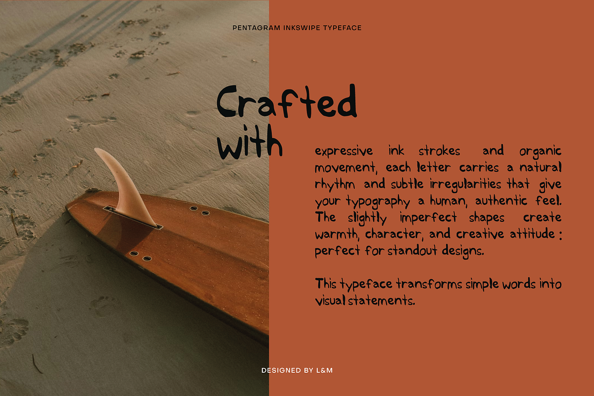 PENTAGRAM INKSWIPE, a Handwritten Font by Lise & Mike–Visual Makers (Photo 6 of 6)