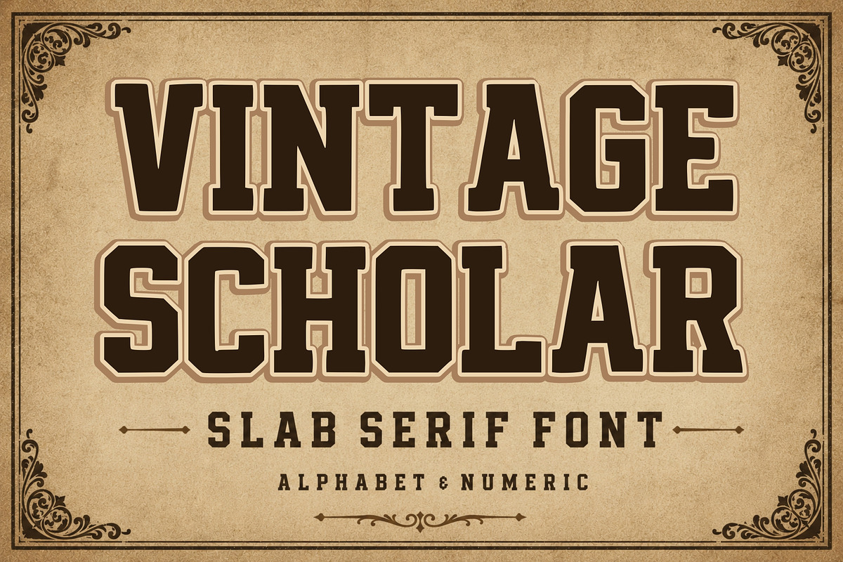 Vintage Scholar, a Slab Serif Font by Limited.studio (Photo 1 of 7)