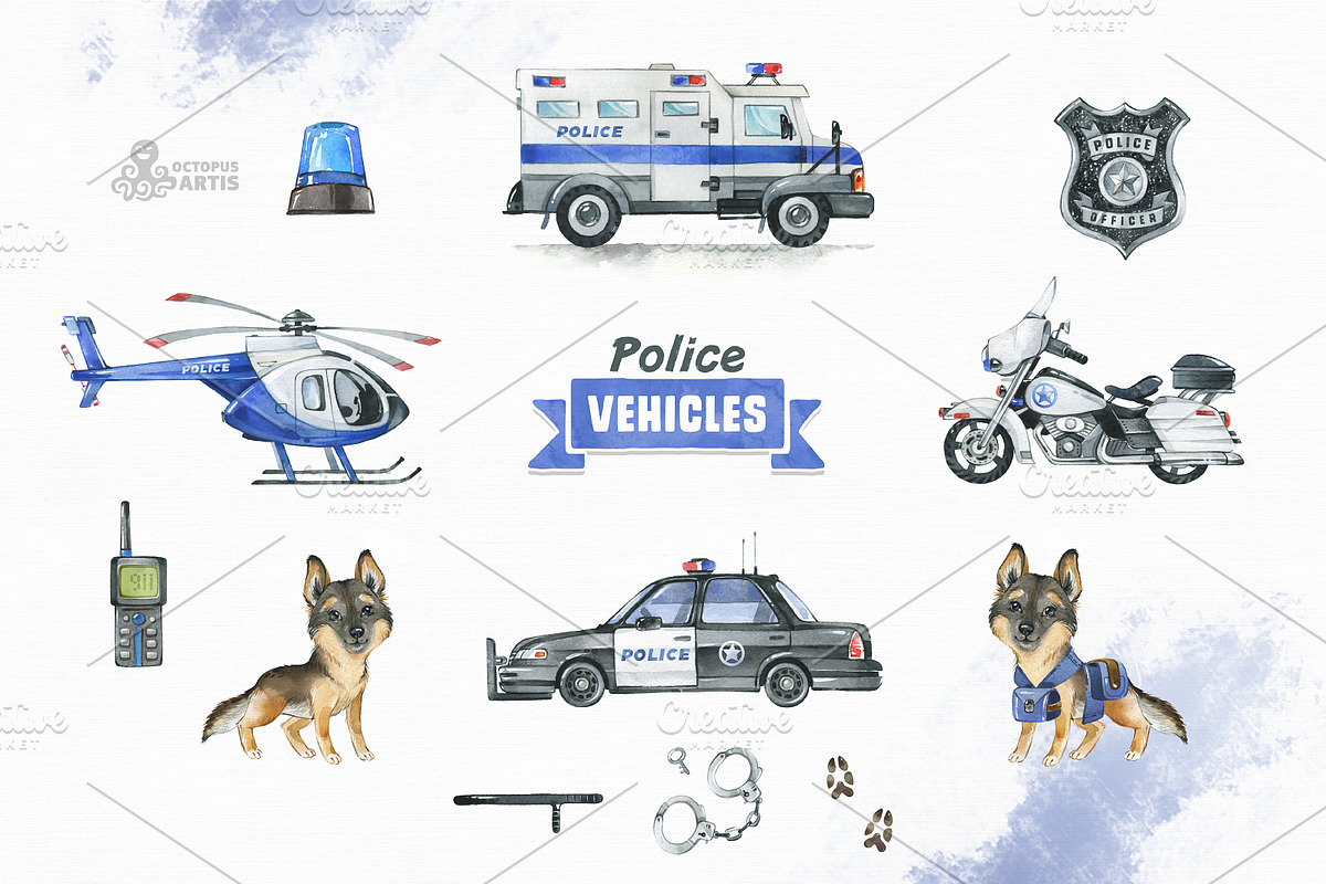 Rescue Vehicles Collection., a Transportation Illustration by OctopusArtis (Photo 5 of 10)