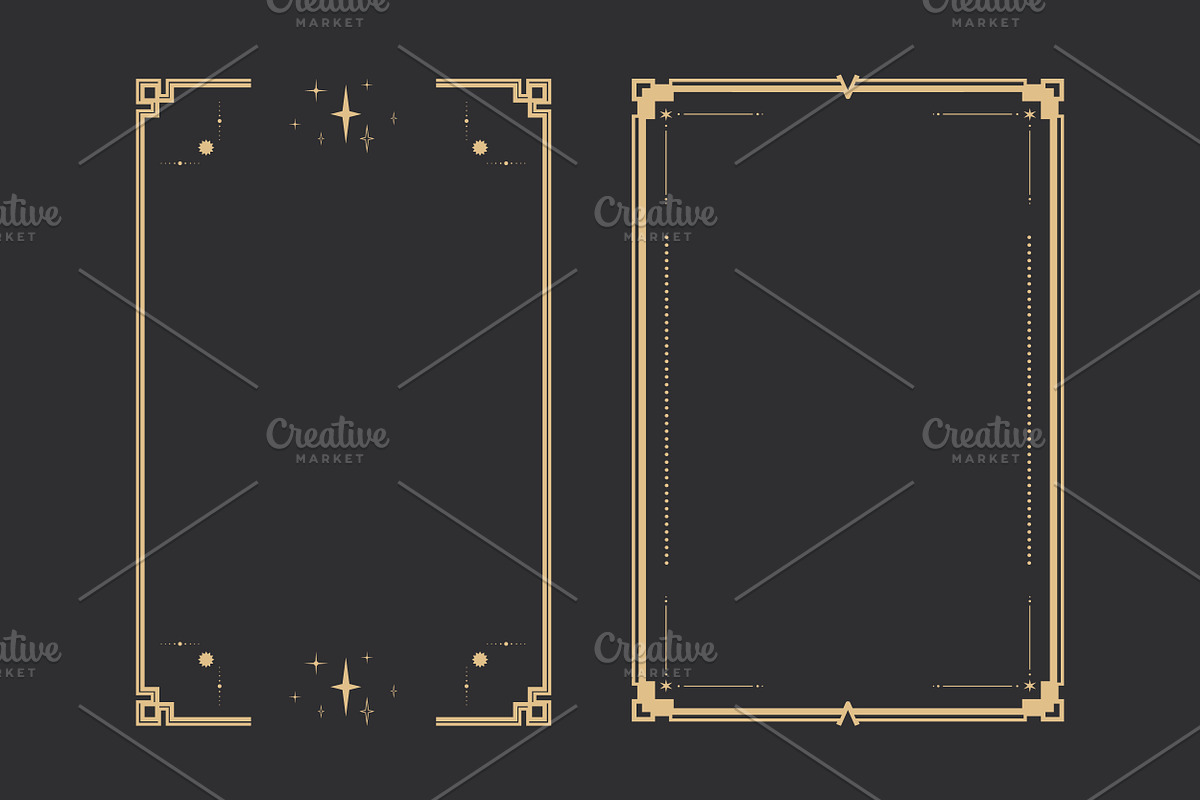 Celestial Tarot Frames Set, a Decorative Illustration by PsychocheArt (Photo 2 of 4)