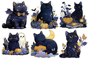 Whimsical Halloween Black Cat PNG, a Seasonal Illustration by Creative Art (Thumbnail 4 of 7)