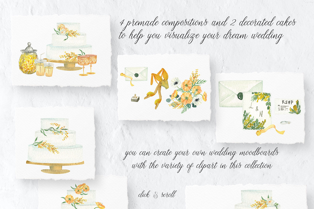 Mimosa Yellow Wedding Flowers, an Illustration by Catch the Dream Art (Photo 10 of 12)