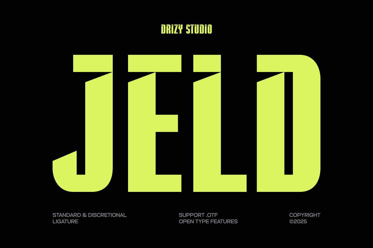 Jeld – Modern Condensed Sport Font, a Sans Serif Font by Drizy (Photo 1 of 10)