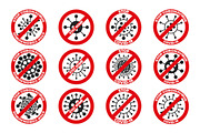 Warning bacteria signs and symbols, a Solid Icon by ExpressShop (Thumbnail 1 of 5)